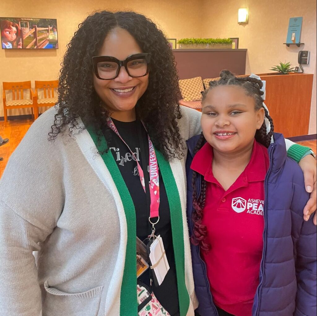 A Roeder Orthodontics team member with an Asheville patient